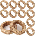 ALPHA Living HOME Decorative Napkin Rings Set of 12 - Handmade Rattan Napkin Holders - Cane Serviette Rings for Table Decor - Bulk Pack for Parties, Weddings, Dinners, Family Gatherings (Natural)