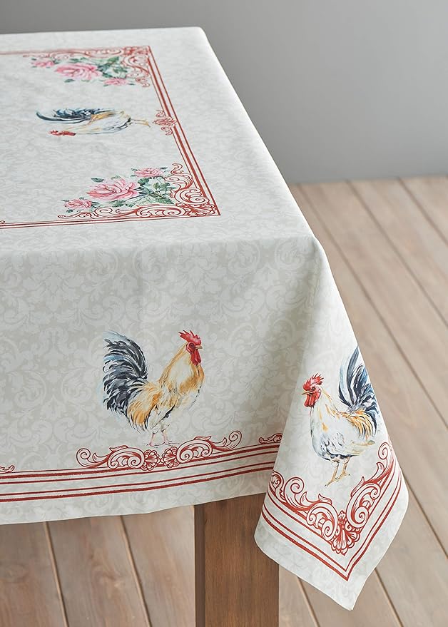 Maison d' Hermine Table Cloth Square Table 100% Cotton 54 x 54 Inches Tablecloth Reusable Decorative for Dining Room Farmhouse Home Valentines Day Decorations Spring Summer - Campagne