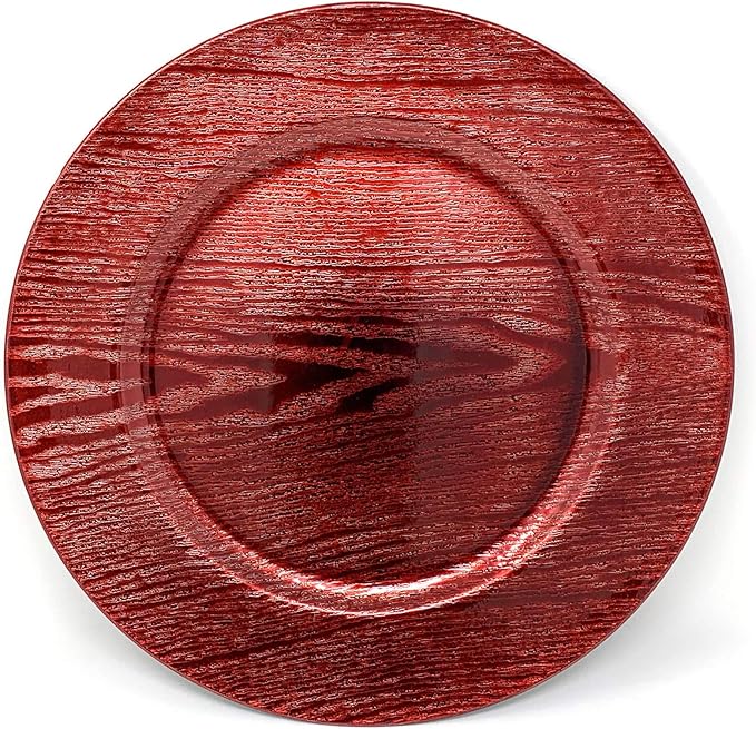 allgala 13-Inch 6-Pack Heavy Quality Round Charger Plates-Grain Red-HD80303