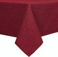 Hiasan Faux Linen Rectangle Tablecloth - Wrinkle and Stain Resistant Washable Table Cloth for Kitchen Dining Room Holiday Table Cover for Dinner, Red, 60 x 120 Inch