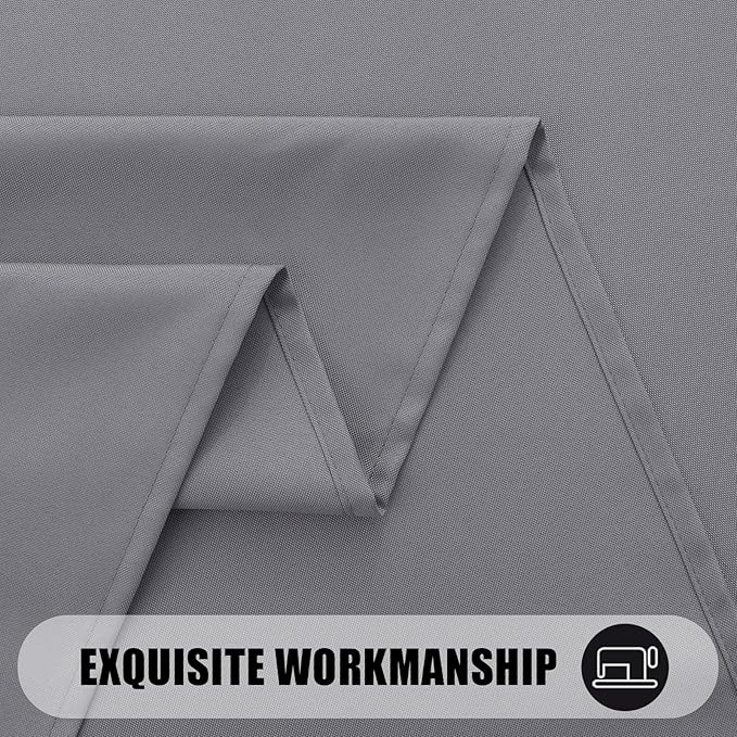 Smiry 4 Pack Rectangle Table Cloth, Waterproof Anti-Scratch Polyester Tablecloth, Decorative Washable Fabric Table Cover for Dining, Buffet, Parties and Outdoor, 60x102, Grey