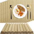 Set of 24 Bamboo Placemats 15.8x12 Inch Sushi Rolling Mat Japanese Style Wicker Placemats Washable Heat Resistant Table Mats for Dinner Kitchen Wedding Party(Natural)