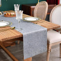 NEWISHER Farmhouse Rustic Faux Linen Solid Grey Table Runner 13x72inch | Grey by Newisher