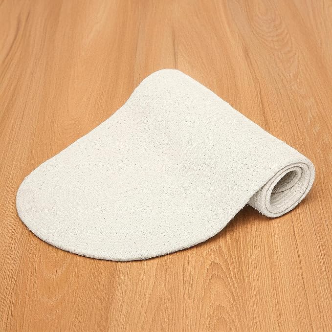Encasa XO Dining Table Runner, Handmade Ribbed Cotton 12"x36" Off White | 100% - Image 6