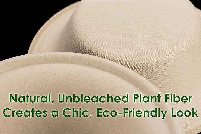 Avant Grub Wheat Straw Durable Biodegradable Leak-Proof Disposable Dishware Bowl 100 Pk. Plant-Based Gluten Free Compostable Fiber Container, Eco-Friendly, Microwavable and Safe, 11.5 Oz.