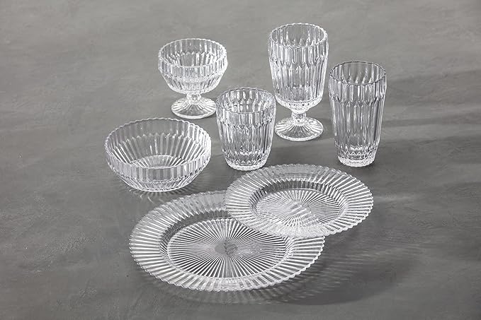 Fortessa Archie Glass 12 Piece Dinnerware Set, Service for 4, Clear