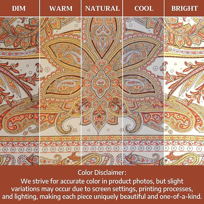 Maison d' Hermine Table Cloth Square Table 100% Cotton 54 x 54 Inches Tablecloth Reusable Decorative Everyday Use for Dining Room, Farmhouse, Home, Party, Festive & Wedding - Kashmir Paisley