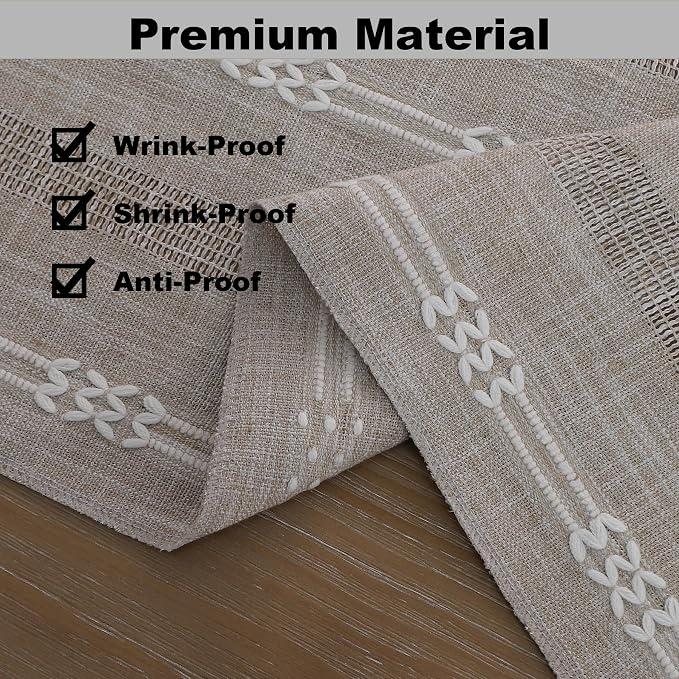 Gernaice 2PCS Boho Table Runner, Embroidered Cotton Linen Farmhouse Table - Image 4