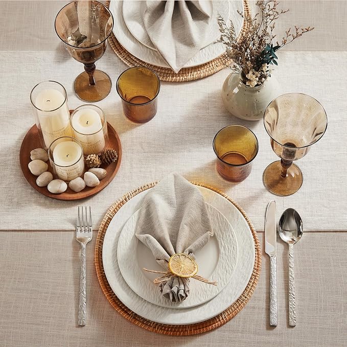 100% French Linen Table Runner 108", 210GSM Heavyweight Artisanry, Crease-Free - Image 4
