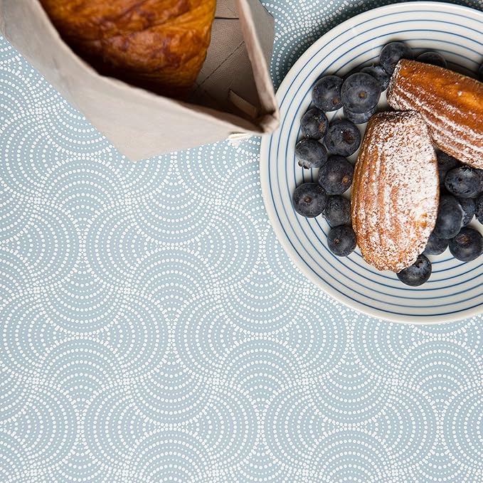 Mintrico placemat for Dining Table Set of 2 Silicone Heat Resistant Non Slip (2, Blue dot) …