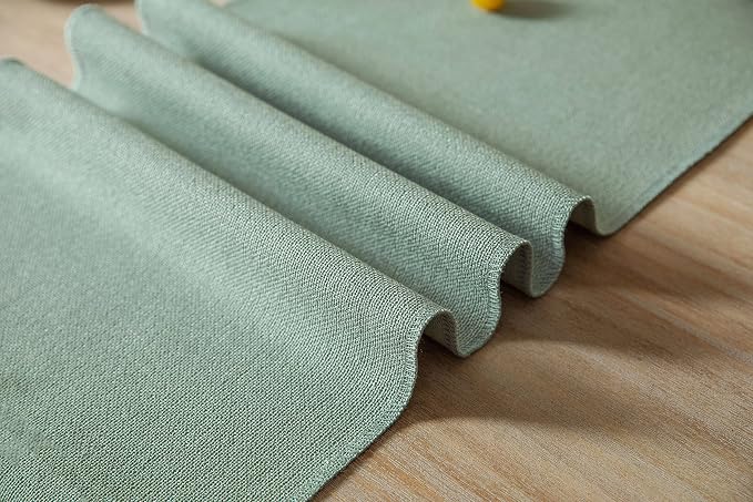 Sage Table Runners 72 Inches Long, Burlap Linen Style Rustic Farmhouse Table - Image 6