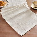 Linen Checked Farmhouse Table Runner, 13x48 Inches Ivory | Raised Grid Design by ZEEMARTONLINE