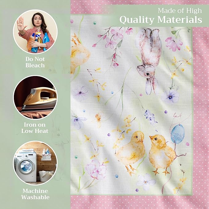 Maison d' Hermine Cloth Napkins Set of 4 100% Cotton Everyday Reusable Square Napkins Cloth Washable Dinner Party Wedding Restaurant Valentines Day Decorations Spring/Summer (Easter Zest, 20" x 20")