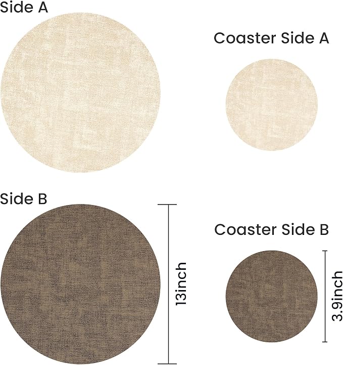 Fyvva Placemats Set of 8, Stain & Scratch Resistant, - Image 2
