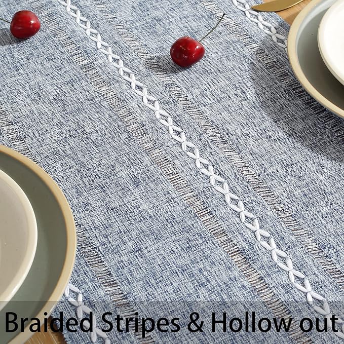 Rustic Boho Table Runner, Farmhouse Table Runners 90 Inches Long - Image 8