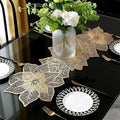 FAVE Gold Table Runner 36 Inches Flower Shaped Dining Table Runner | Waterproof by FAVE