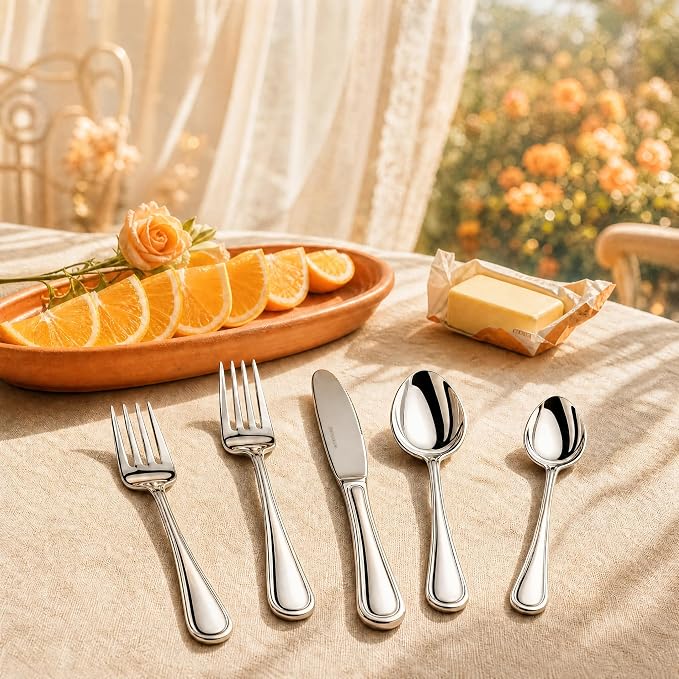 NICE KITCHEN Silverware Set for 12, 60 Piece Heavy Duty Cutlery Set | Mirror - Image 6