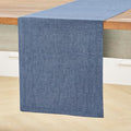 Solino Home 100% Pure Linen Table Runner Blue Denim, Athena 14 x 120 in | Table by SolinoHome