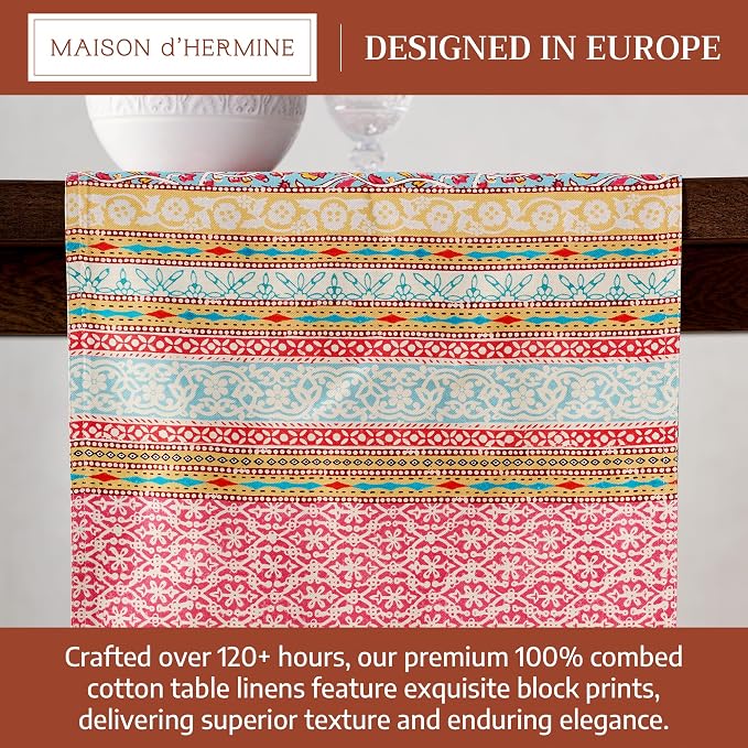 Maison d' Hermine Table Runner 100% Combed Cotton 14.5"x108" | Table Runners - Image 3