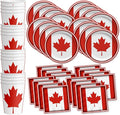 Canadian Flag Canada Birthday Party Supplies Set Plates Napkins Cups Tableware Kit for 16