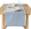 Over&Back 18x108 Woven Frayed Chambray Cotton Table Runner by overback