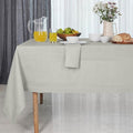 D'Moksha Homes Linen Tablecloth 60 x 120 Inch - 100% Pure Linen Silver Grey Table Cloth for Rectangle Tables - Machine Washable Cloth Tablecloth for Spring, Easter