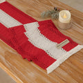 Keketoarrange Christmas Red Boho Table Runner 12x48 Inch | Woven Burlap by KEKETOARRANGE