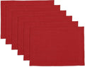 Solino Home Linen Red Placemats Set of 6-100% Pure Linen Placemats 14 x 19 Inch for Valentines, Winter - Fete