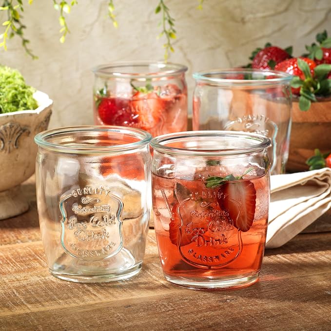 Glaver's Glass Tumblers Premium Drinking Glasses set Of 4 Genuine Artisan-Made - Image 3