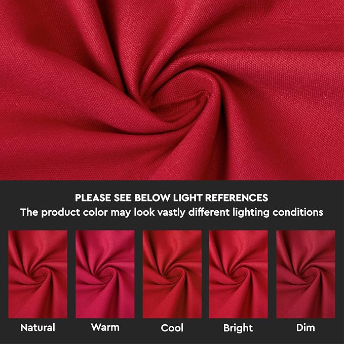 Encasa XO Table Runner, Cotton Canvas Dining Runner 13"x104" | Deep Red - Image 3