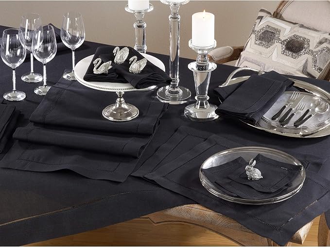 SARO LIFESTYLE Hemstitched Border Tablecloth - Image 4