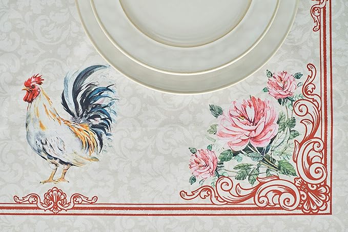 Maison d' Hermine Table Cloth Rectangle Table 100% Cotton 54 x 72 Inches Tablecloth Reusable Decorative for Dining Room Farmhouse Home Valentines Day Decorations Spring Summer - Campagne