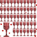 7OZ Plastic Wine Glasses, Reusable Vintage Goblets Unbreakable Drinking Glasses by Unknown