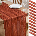 Asee'm 12pcs Terracotta Fall Cheesecloth Table Runner 10FT Burnt Orange | Boho by Aseem