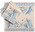 Maison d' Hermine Napkins 100% Combed Cotton Premium Set of 4 Decorative Cloth Napkin Washable Dinner Napkins for Holiday, Dinner, Wedding & Dining - Peacock Utopia - Sandy Beach (20”x20”)