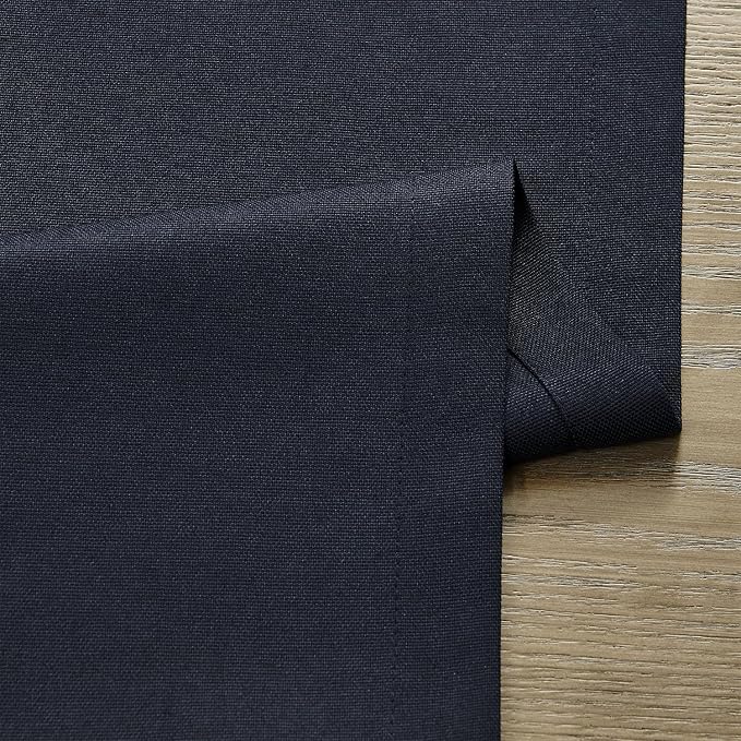 Basic Linen Style Table Runner, 14x36 Inch Dark Navy | Mitered Corner Design - Image 6