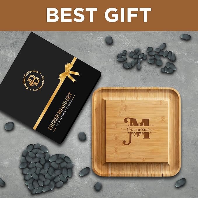 Personalized Charcuterie Boards - Custom Engraved Valentines Day Gifts for Him or Her - Cheese Board, Gift for Wedding, Anniversary, Couple, Housewarming, Birthday, Holiday, Friends, Family, Mom, Dad