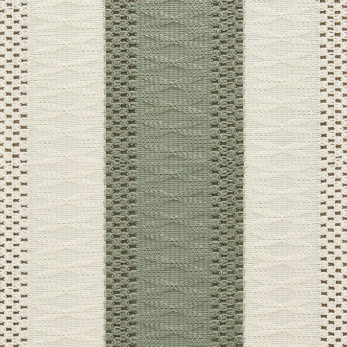 Macrame Style Bicolor Stitching Table Runner 14x60in Green | Woven Boho Table - Image 6