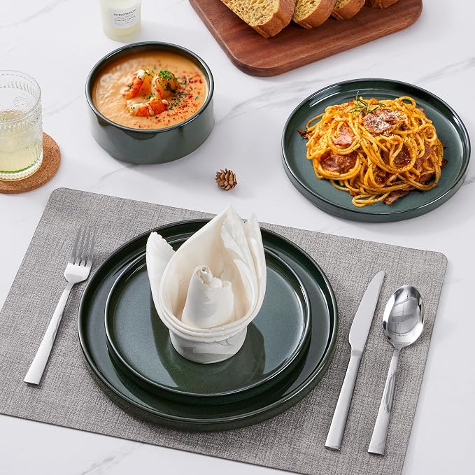 LIANYU Dinnerware Dishes Sets for 8, 24 Piece Plates and Bowls Dishware | - Image 4