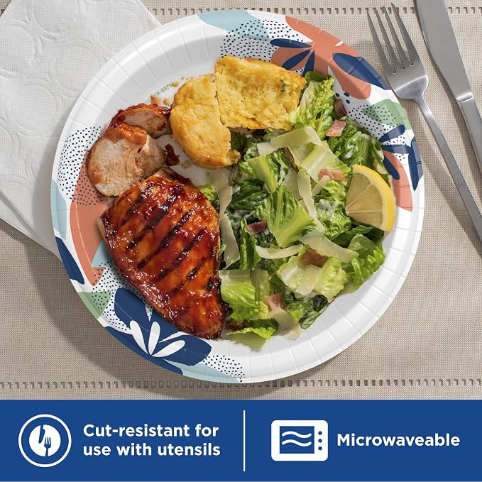 Dixie Large Paper Plates, 10 Inch, 2X Stronger, Microwave-Safe, Soak-Proof - Image 5