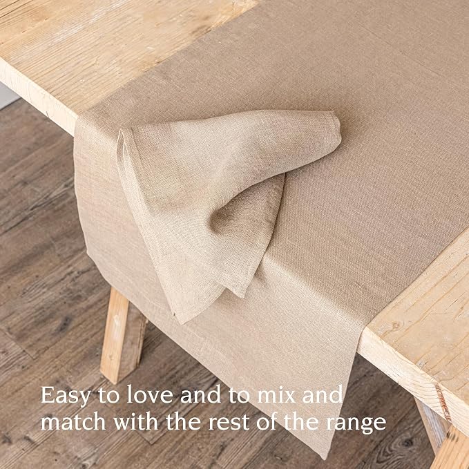 Over&Back 18x90 Washed 100% Linen Table Runner - Image 3