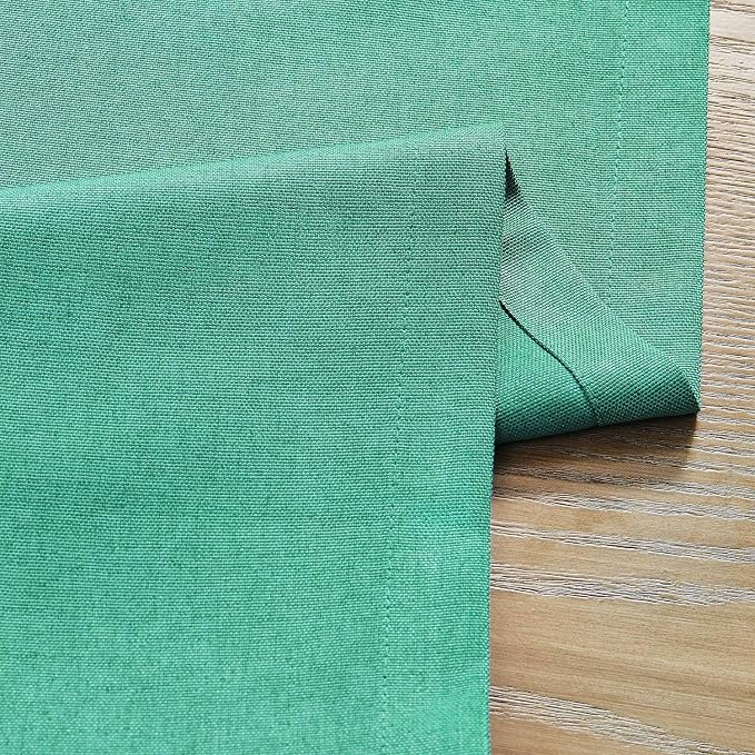 Basic Linen Style Table Runner, 14x72 Inch Teal | Mitered Corner Design - Image 6