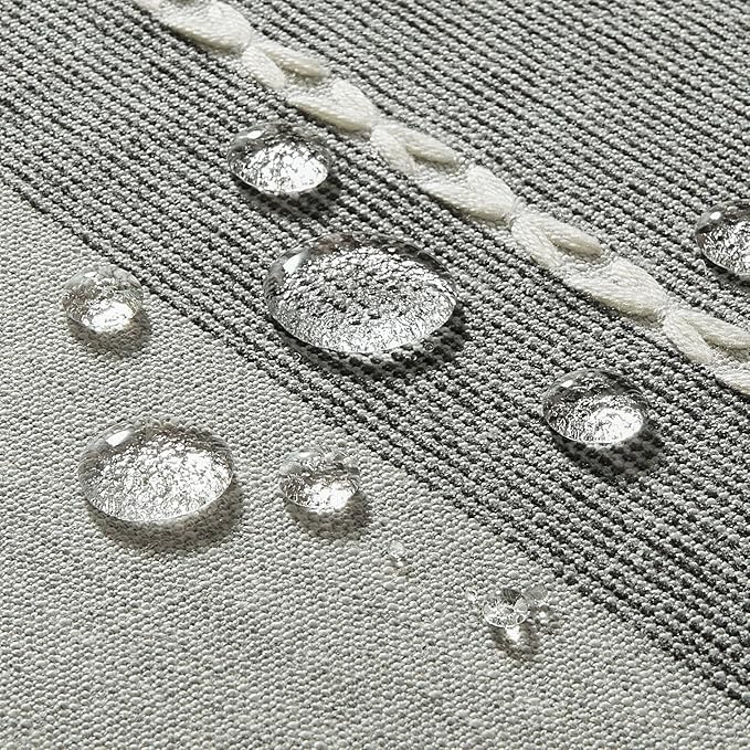 ZeeMart Contrast Linen Table Cloth Square Table Cloths 60x60 Inch Grey, Farmhouse Style Heavy Weight Grey Tablecloth, Water Resistant Burlap Tablecloths