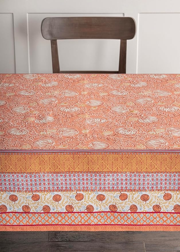 Maison d' Hermine Table Cloth Rectangle Table 100% Cotton 70 x 90 Inches Fall Tablecloth Reusable Everyday Use for Thanksgiving Christmas Decorations Dining Farmhouse Party (Harvest Festival)
