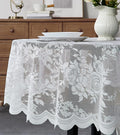 Warm Home Designs 70 Inch Round Tablecloth with English Rose Design. Use as Circle Tablecloth, Rustic Tablecloth or as Elegant Lace Table Cloth. Ivory Table Clothes for 4-6 Guests. LTC Ivory 70"
