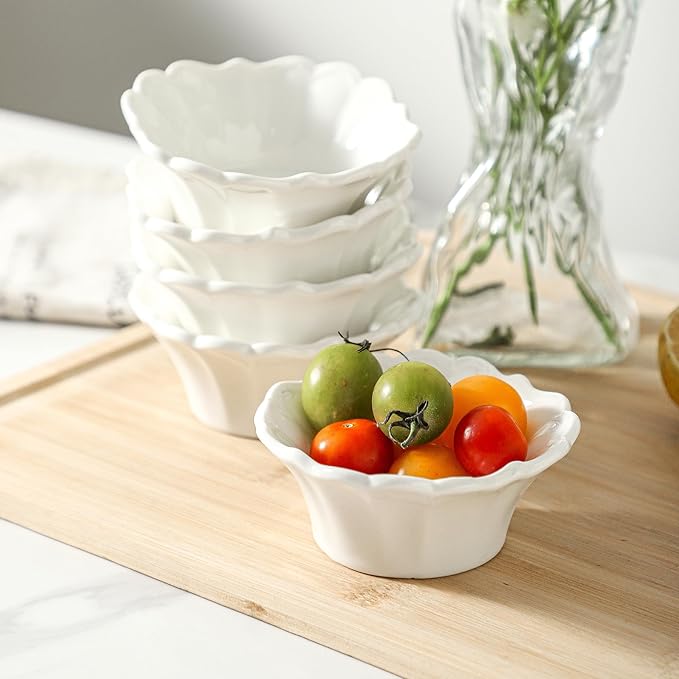 UIBFCWN 3.3oz White Dipping Bowl Set of 16, 3.7inch Ceramic Soy Sauce Dishes, Small Pinch Bowls for Condiment Sushi Olive Oil Ketchup, Dipping Sauce Cups/Bowls/Dishes for Kitchen