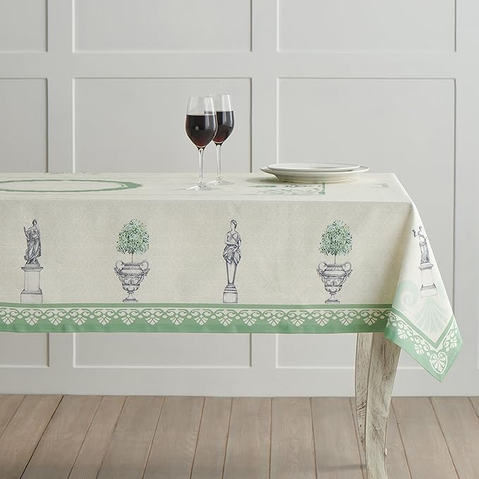 Maison d' Hermine Table Cloth Square Table 100% Cotton 54 x 54 Inches Tablecloth Reusable Decorative for Dining Room Farmhouse Home Valentines Day Decorations Spring Summer - Jardin Du Roy