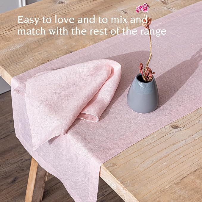 Over&Back 18x108 Washed 100% Linen Table Runner - Image 3