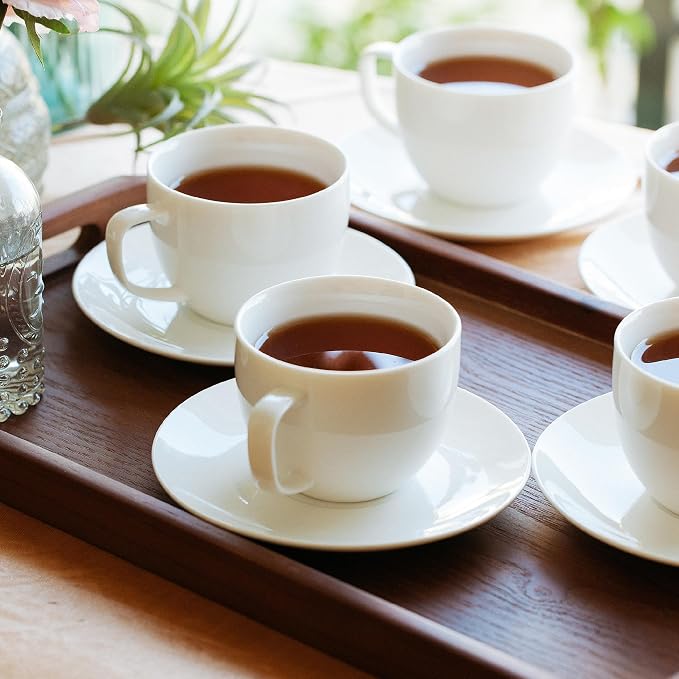 BTaT- Cappuccino Cups with Saucers 7 oz, Au Lait, Flat White, Dishwasher - Image 7