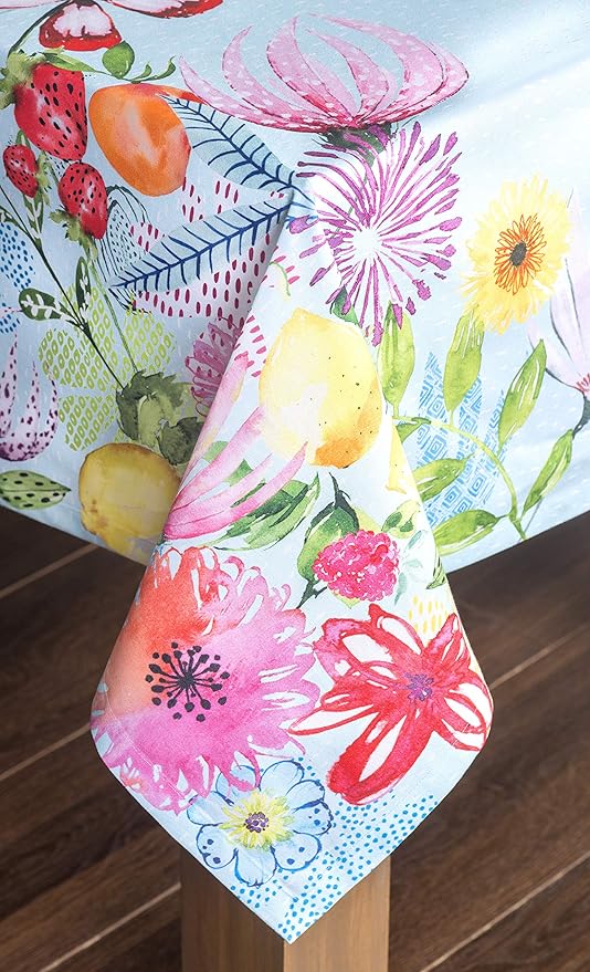 Maison d' Hermine Table Cloth Rectangle Table 100% Cotton 60 x 120 Inches Tablecloth Reusable Decorative for Dining Room Farmhouse Home Valentines Day Decorations Spring Summer - Jardin D'Ete - Mint